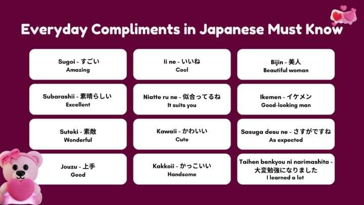 How to say compliments in Japanese