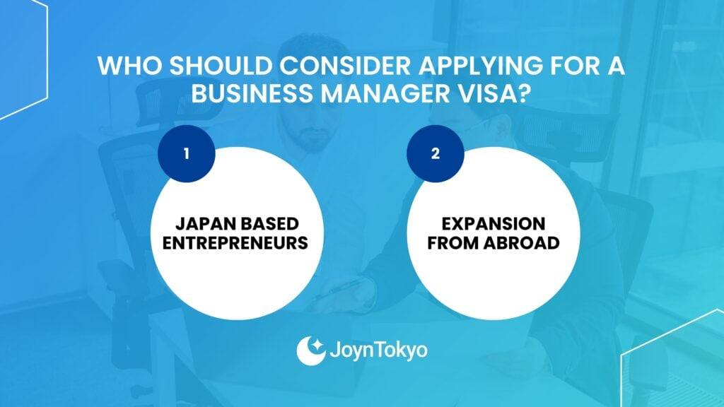 who should apply for the business manager visa
