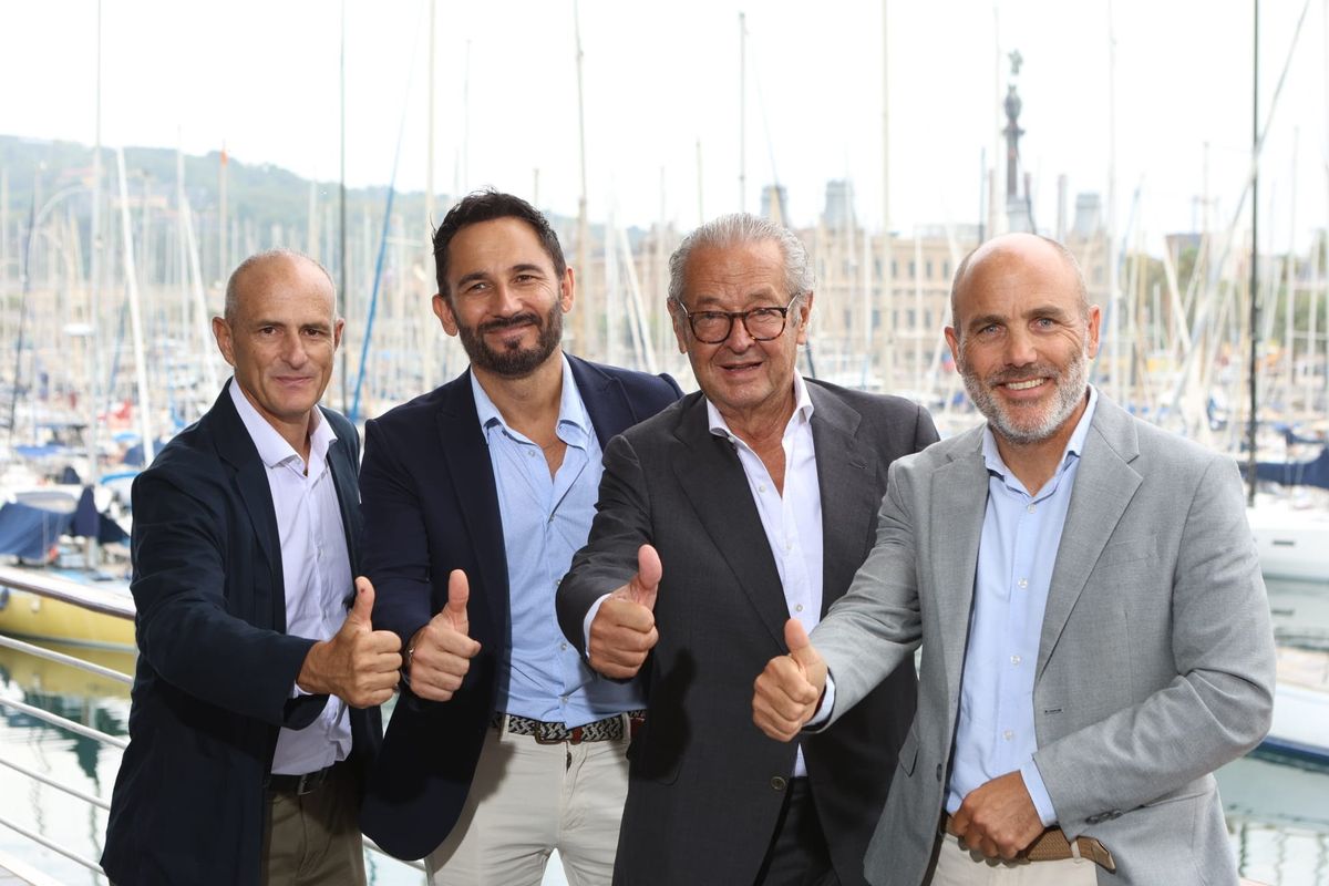 De izq. a derecha: David Pino, director Port Vell; Josep Antoni Llopart, director del salón; Luis Conde, presidente del salón; y Jordi Carrasco, director general de ANEN