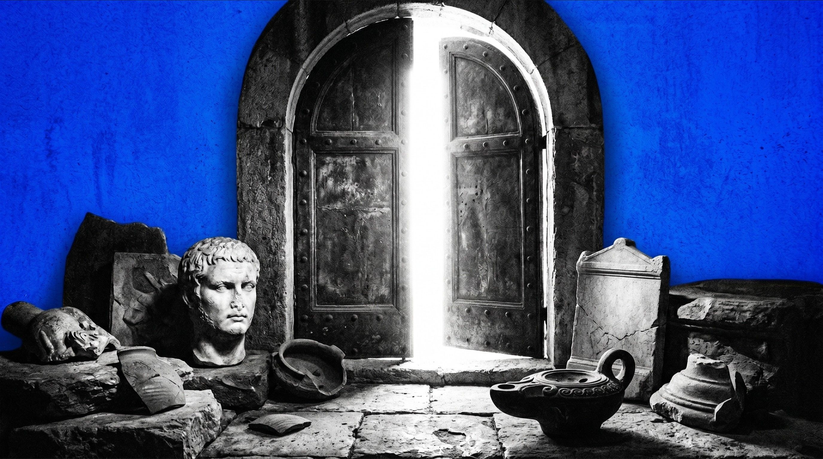 Ancient Greek marble archway symbolizing the entry point to decentralized perpetual trading on Hyperliquid