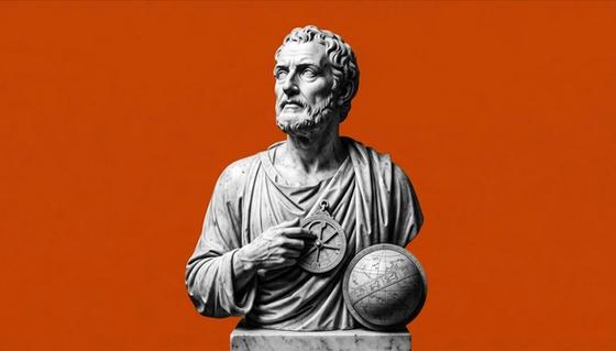 Hyperdash blog cover image for the SPCX article: classical marble bust of a philosopher holding a globe against an orange background, with the headline reflecting on "(SPCX) The Biggest IPO of All Time — Trade SpaceX on Hyperdash" and $2.2 billion volume callout