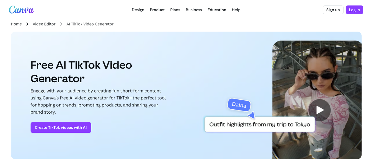 Create engaging clips with Canva free AI tiktok background video generator for social media content.