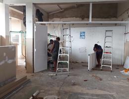 Acoustic classroom partitioning installation