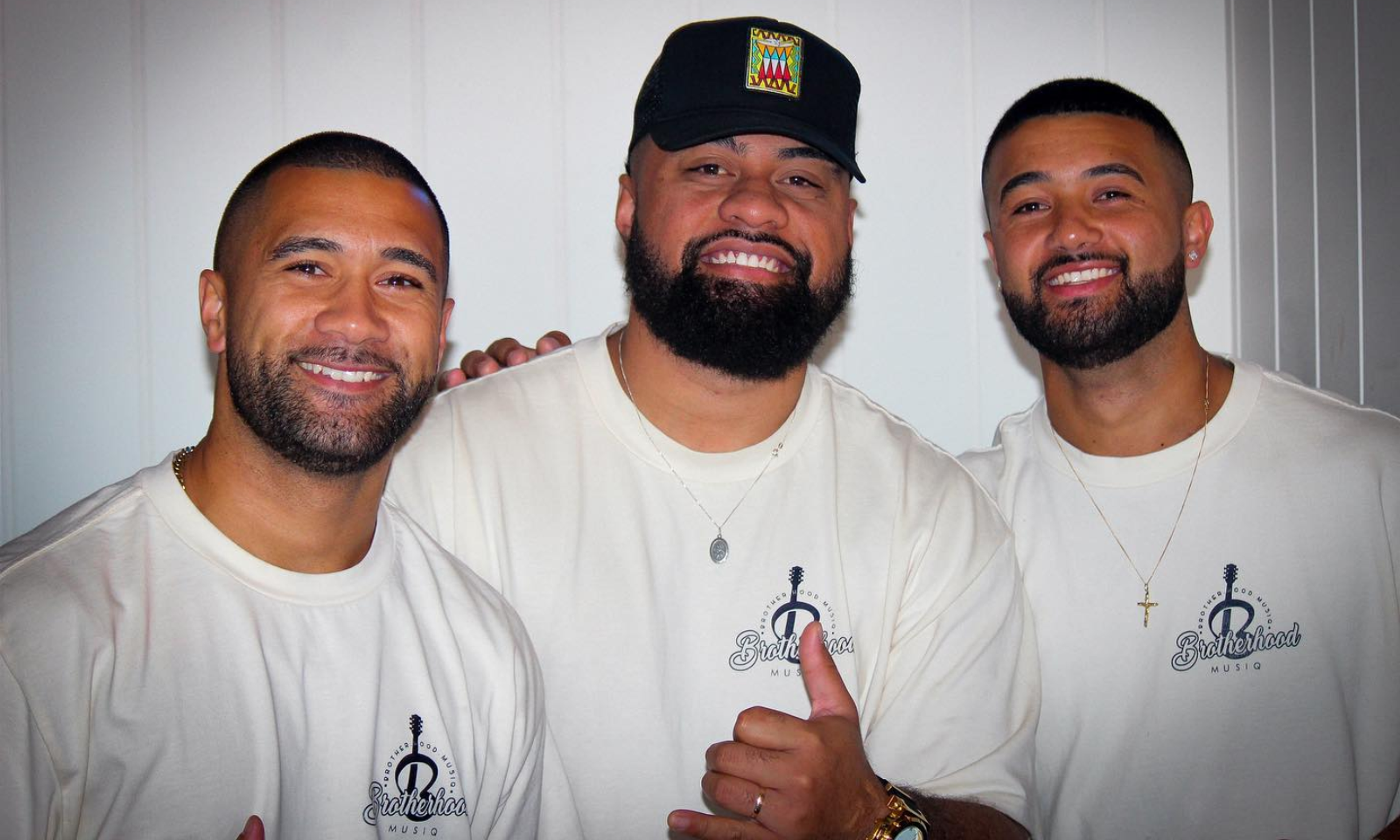 From school days to PMAs, (From left) Harry Pualau, Junior Tuiloma, and AJ Pulau eye up Best Gospel Artists Award.