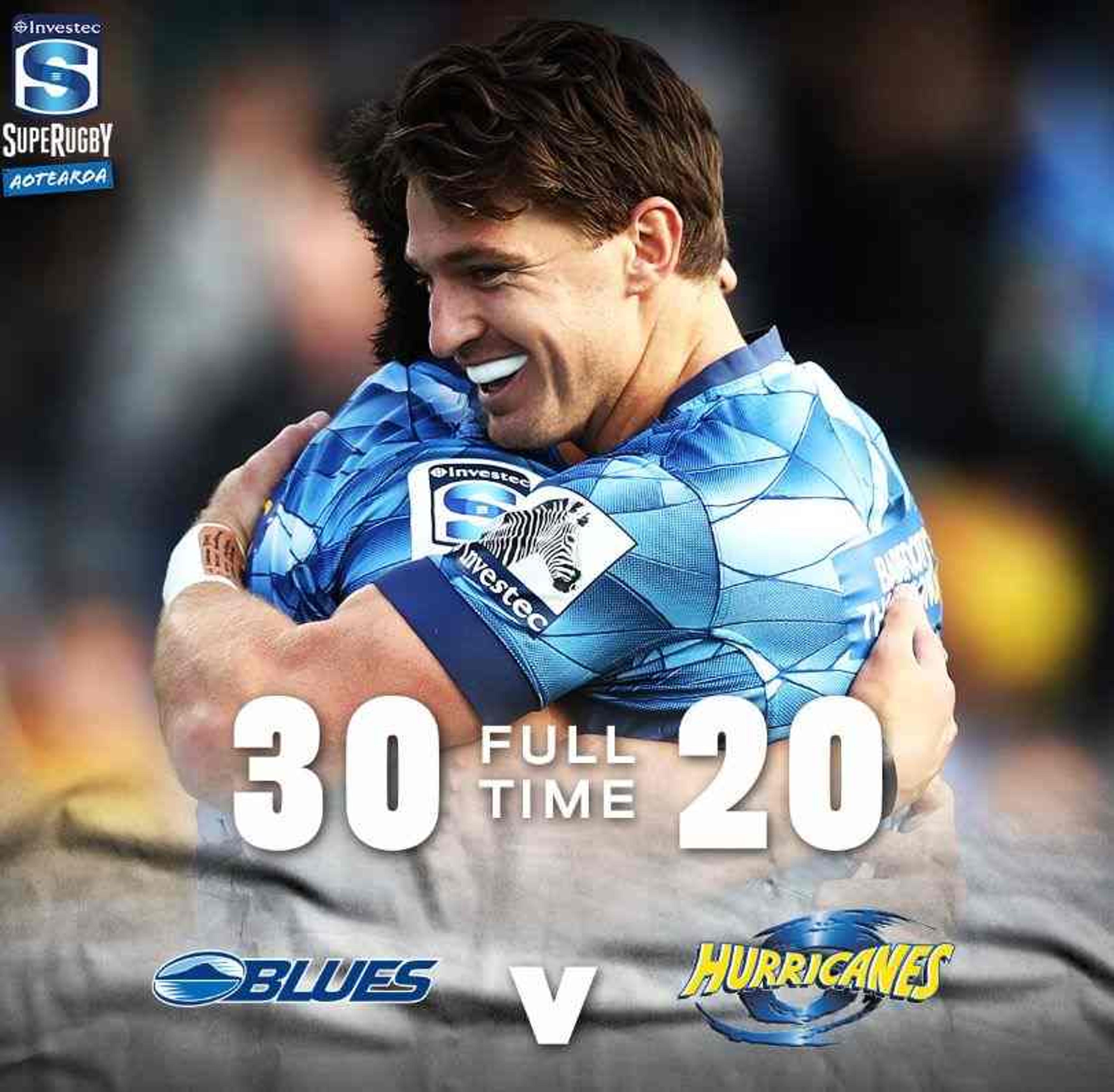 The Blues have beaten the Hurricanes 30-20 in game two of Super Rugby Aotearoa 