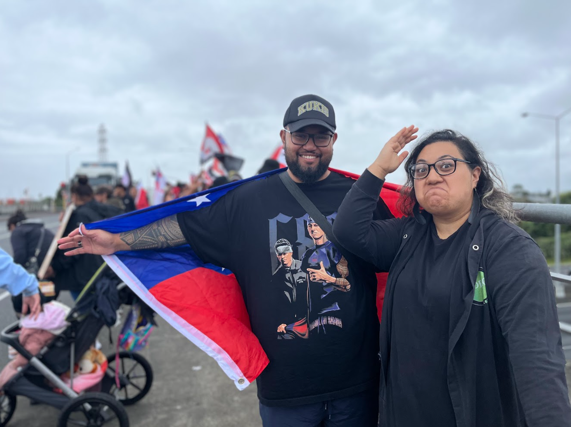 Samoan Simba Hewitt and Māori Te Pūtōrino Virk say the protest is for all Pacific peoples. Photo/Supplied