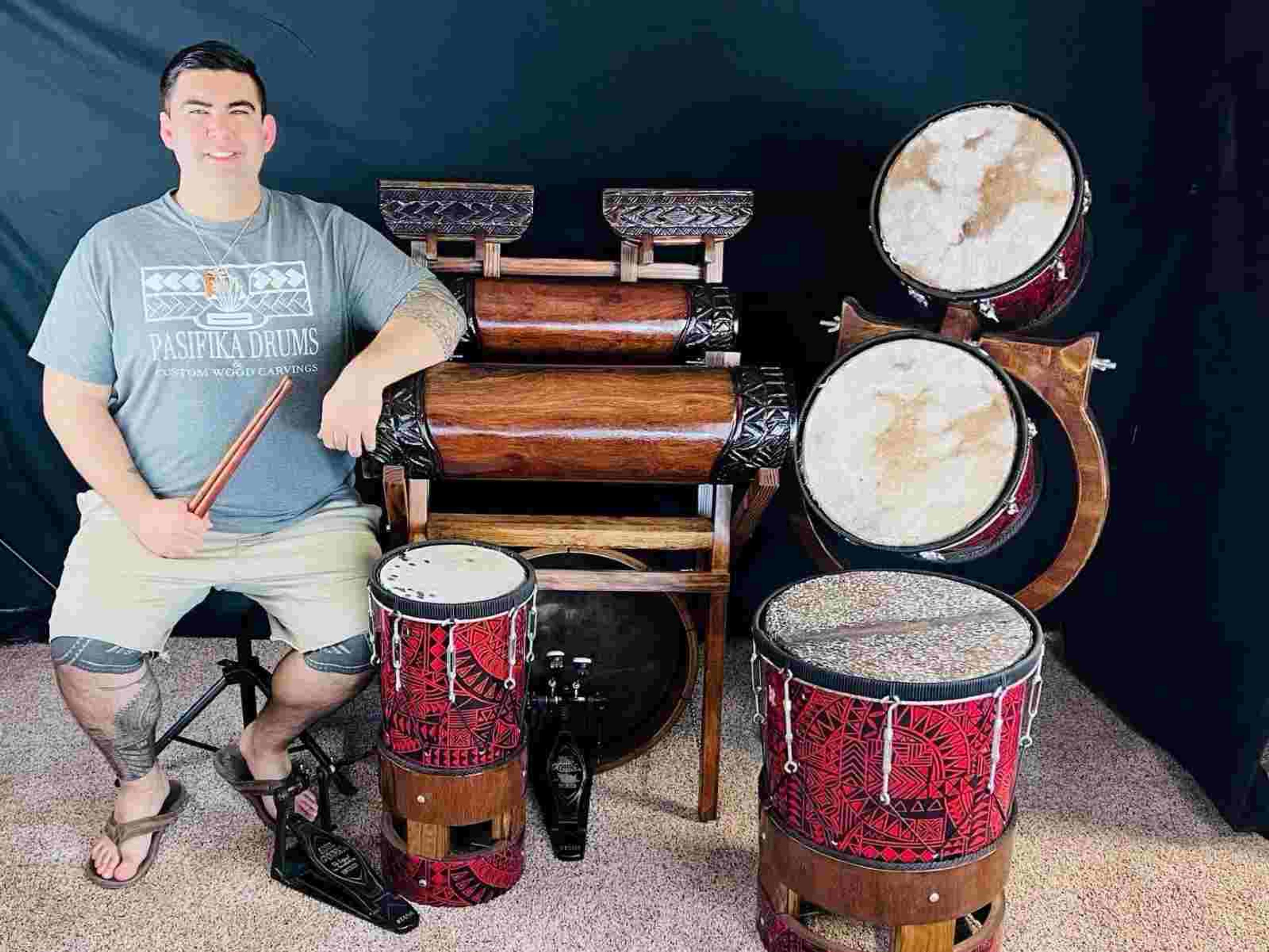 Creator of the first Pacific Island drum kit set Christian Verbeek. 