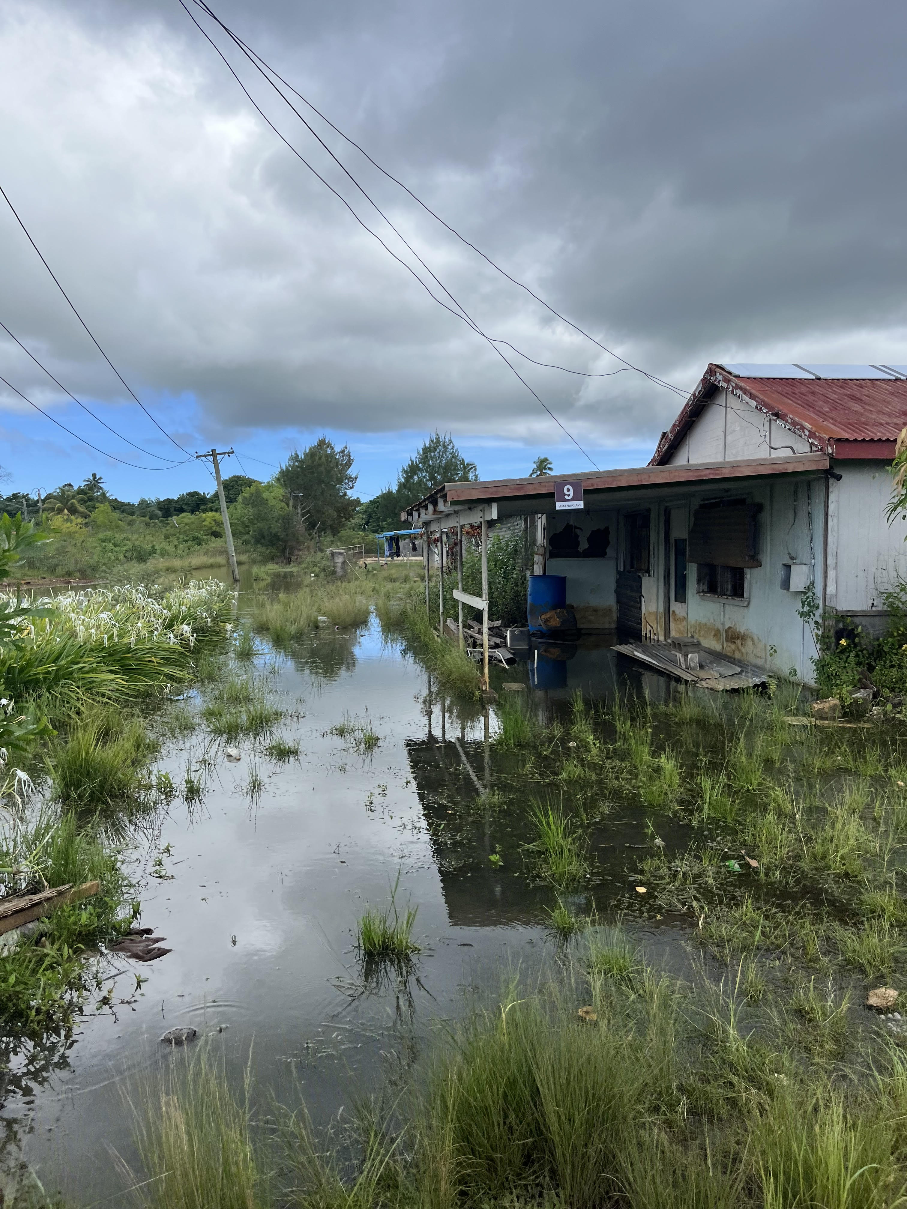 A home in Kolomotu’a, Tonga, a low-lying village with persistent flooding issues following heavy rain. Photo/Supplied
