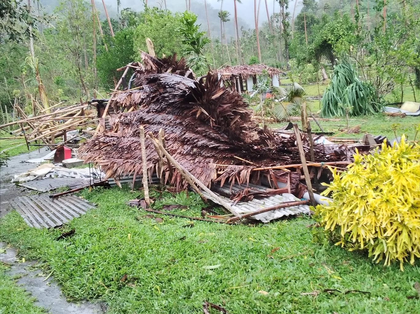 Homes, schools and food sources annihilated in the path of Cyclone Lola.Photo/Supplied