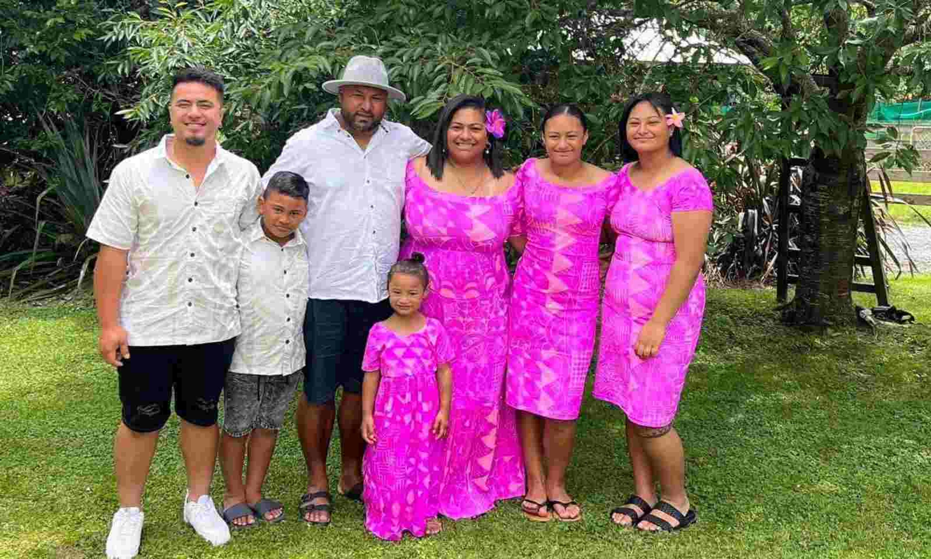 Sioe Haiti Tofilau (third from right) with her family. 