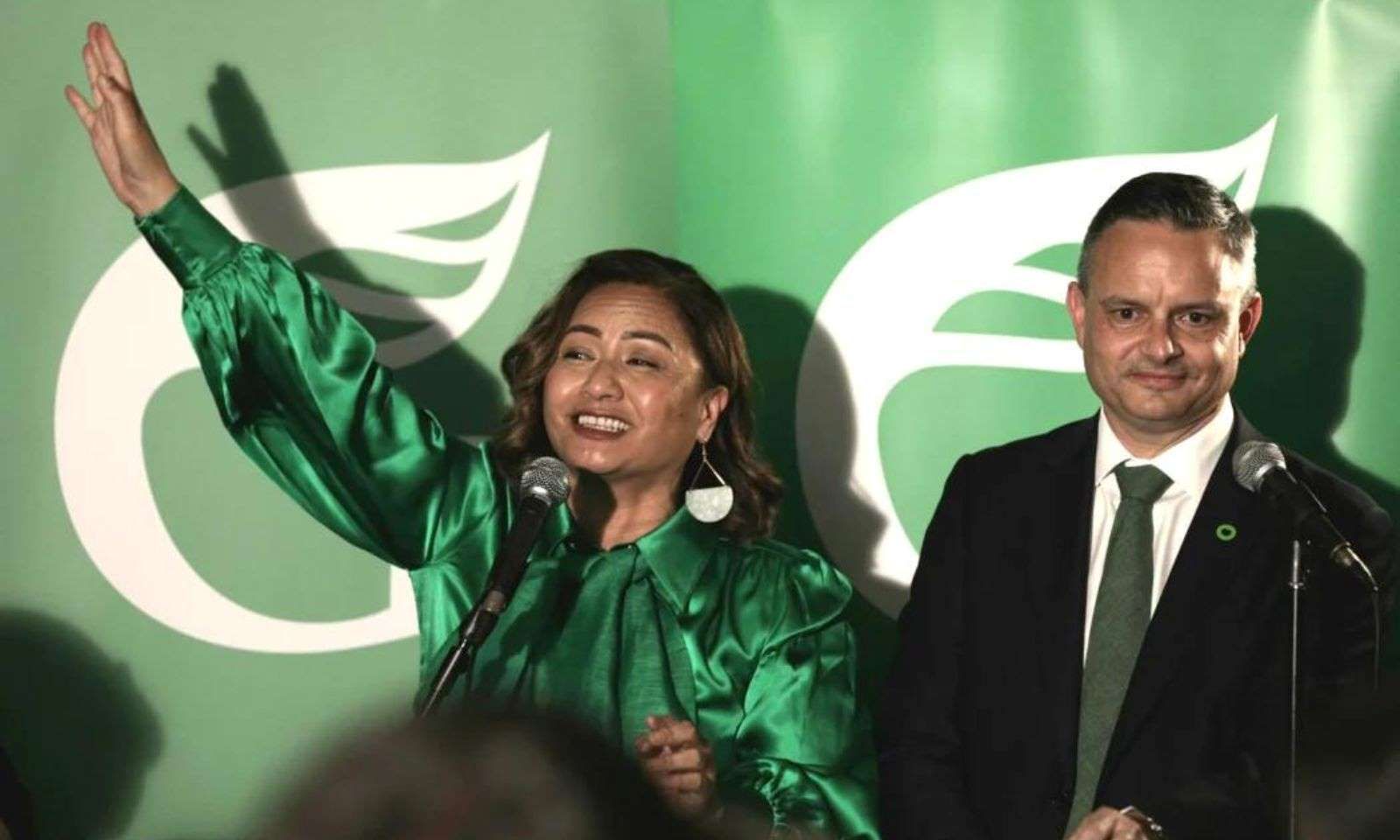 Green Party co-leaders Marama Davidson and James Shaw. Photo/ Supplied/ RNZ