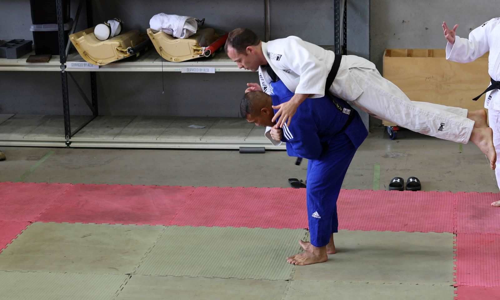 A judo demonstration between Faka'osi and Lieutenant Colonel Morgan McCarthy of the Australian Defence Force. Photo/ Supplied/ Australian Defence Force