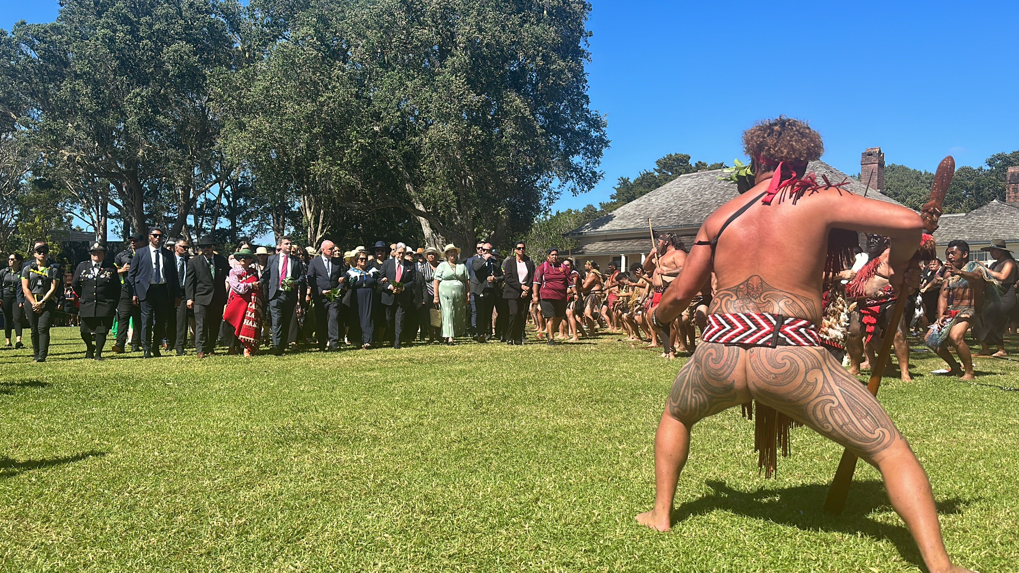 Coalition Government receives a fierce Ngāpuhi pōhiri on to Te Whare Rūnanga Marae. Photo/PMN News