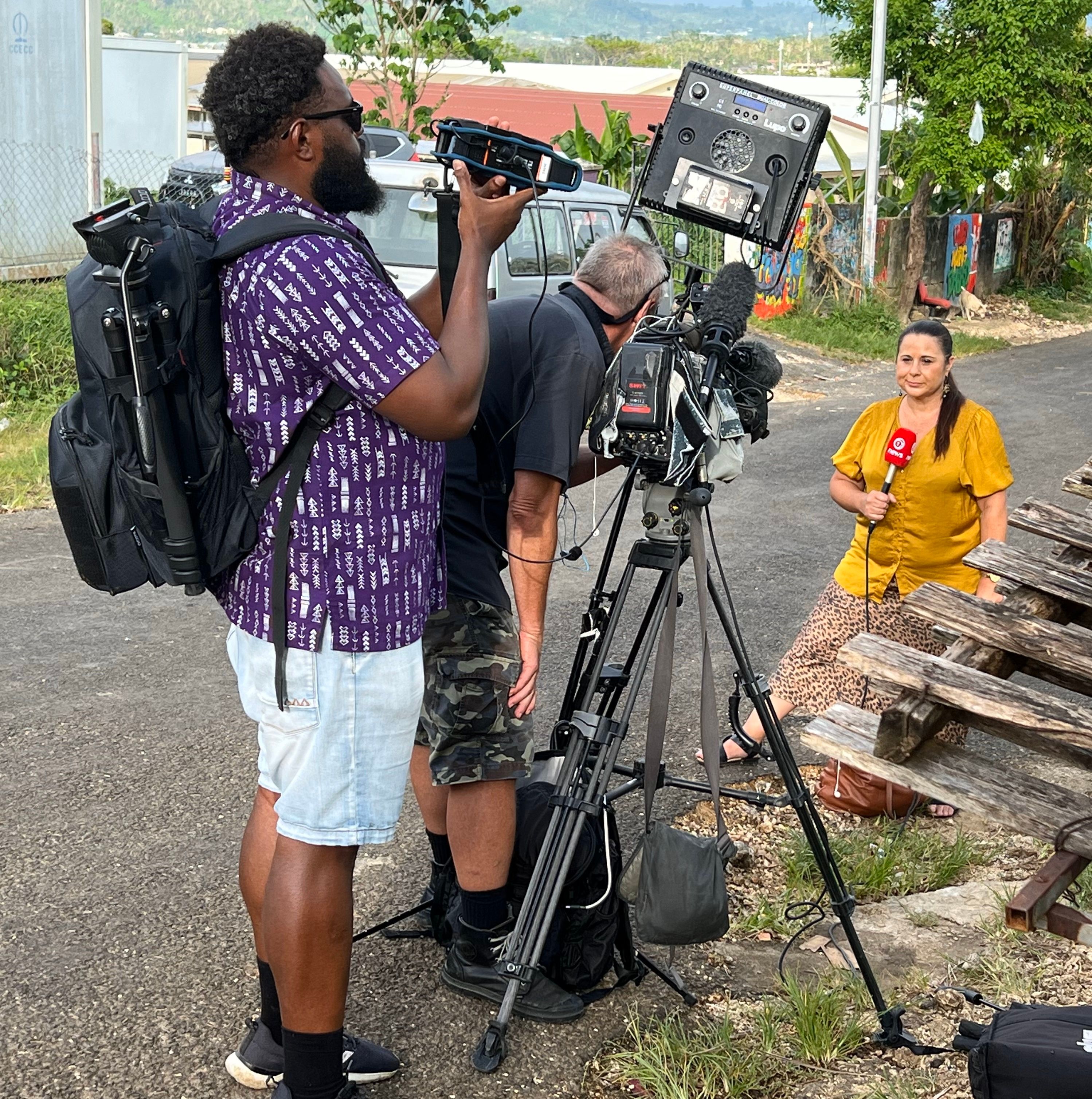Behind the scenes of a live TV cross in Vanuatu