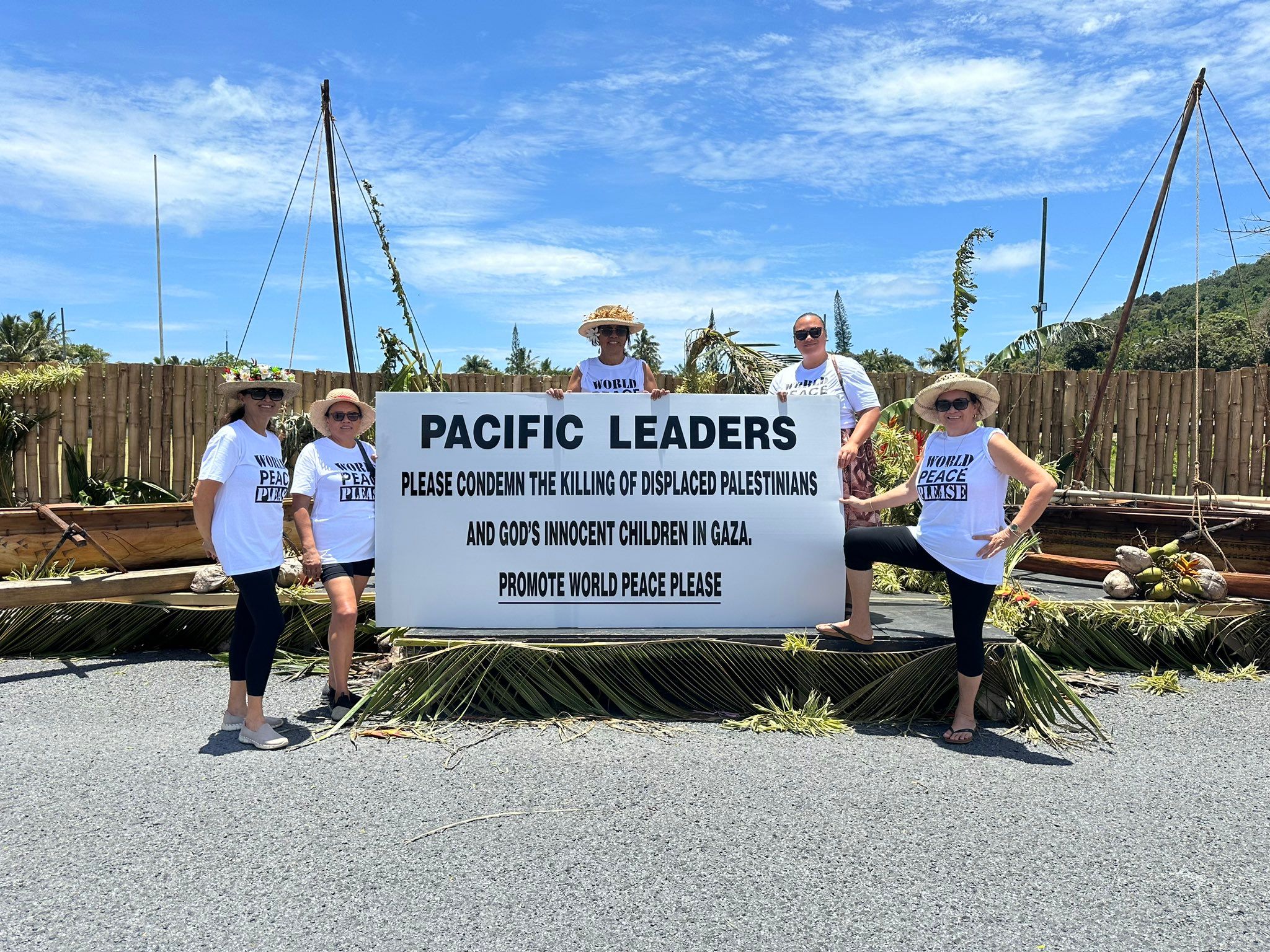 Protestors outside the National Auditorium. Photo/RNZ Pacific