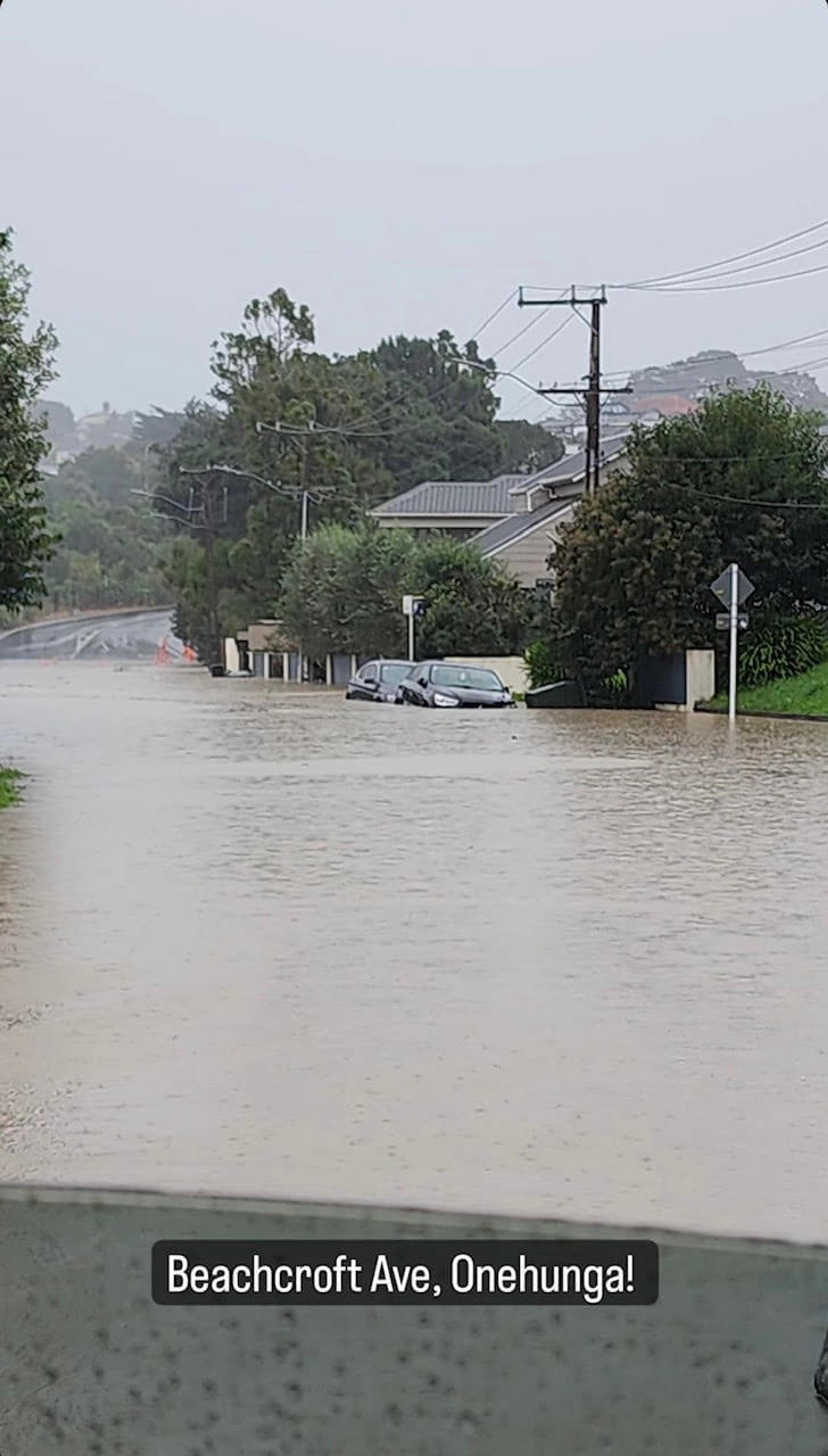 ​Flooding in Onehunga earlier this afternoon. 