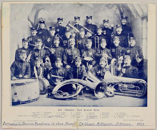 The “Hinemoa” New Zealand Band 1903. Photo/Invercargill City Library & Archives