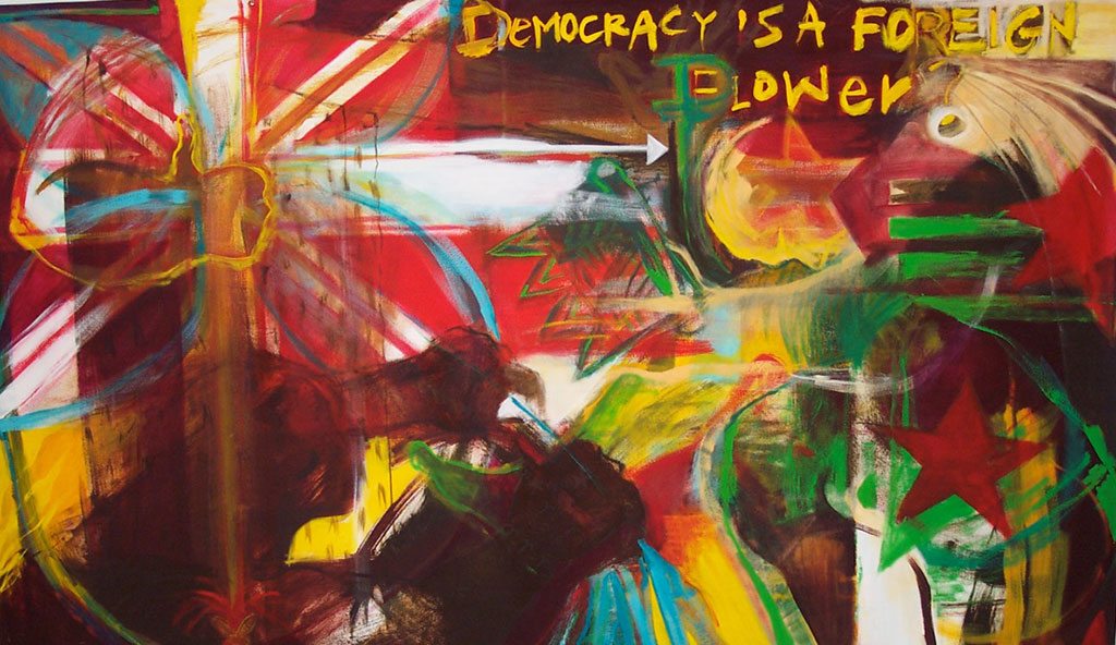 Democracy is a foreign flower 1998 by Lily Laita. Image/Supplied/Facebook