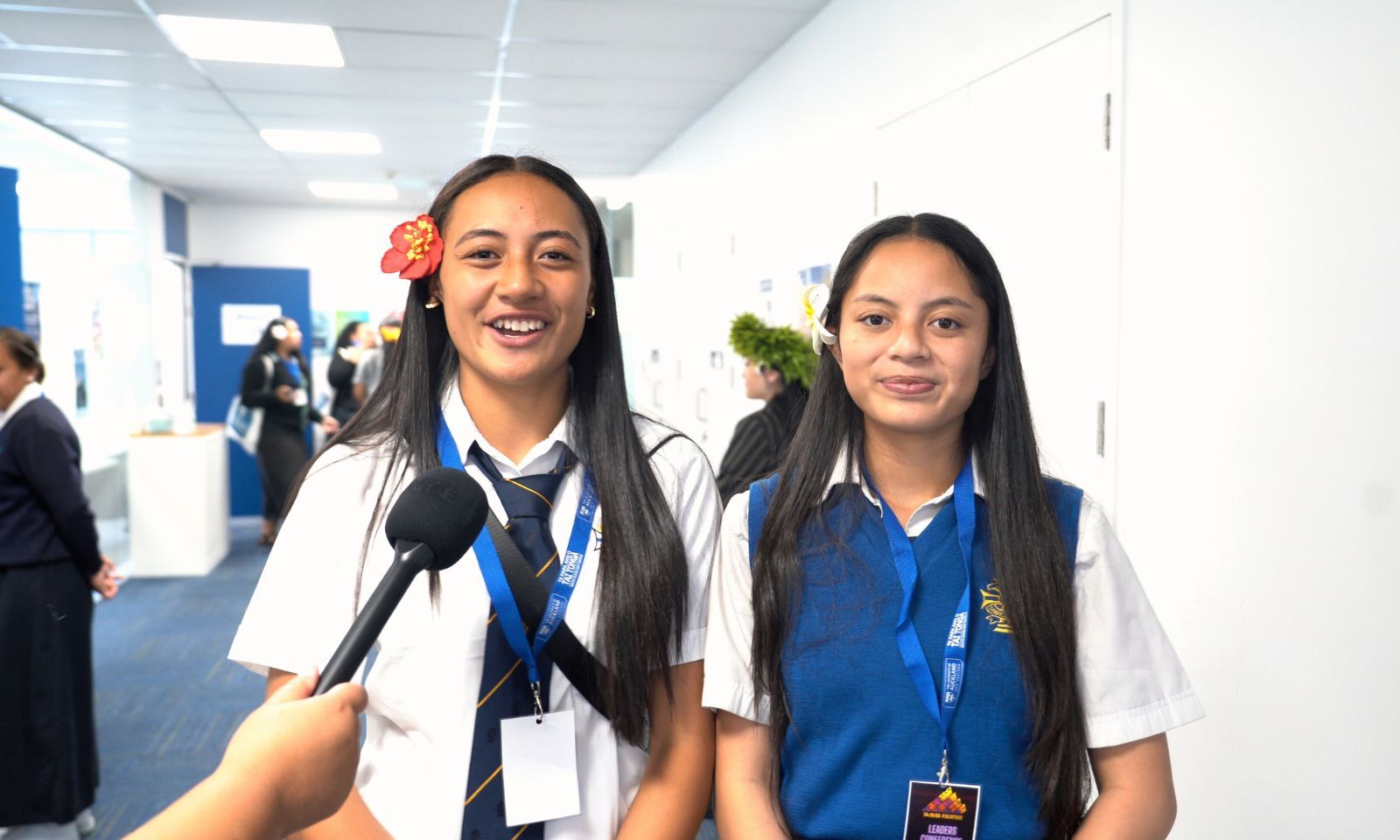 Marcellin College student leaders Grace (left) and Vanessa. Photo/Candice Ama/PMN News