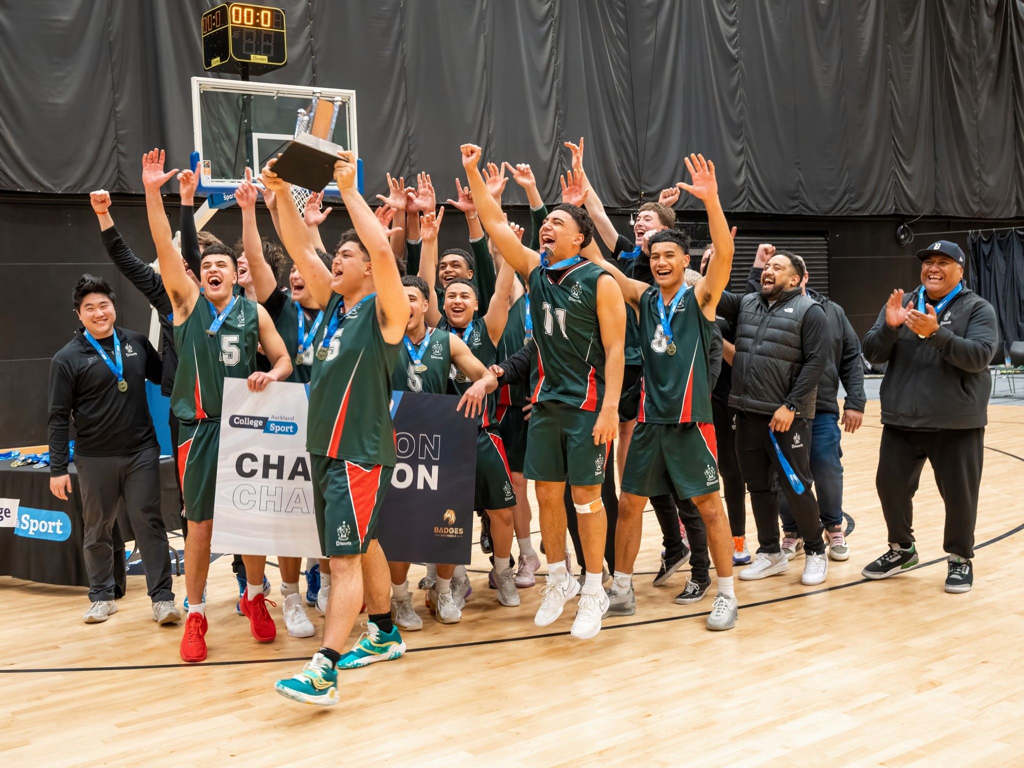 Dilworth Basketball after claiming the Auckland Premier Basketball title for the first time. Photo/Dilworth School/Facebook
