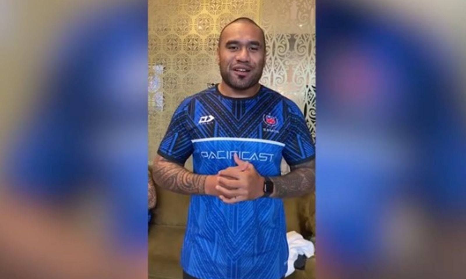 Samoa's Junior Paulo speaks ahead of their game against the Kiwis at Eden Park on Saturday. Photo / NZ Herald