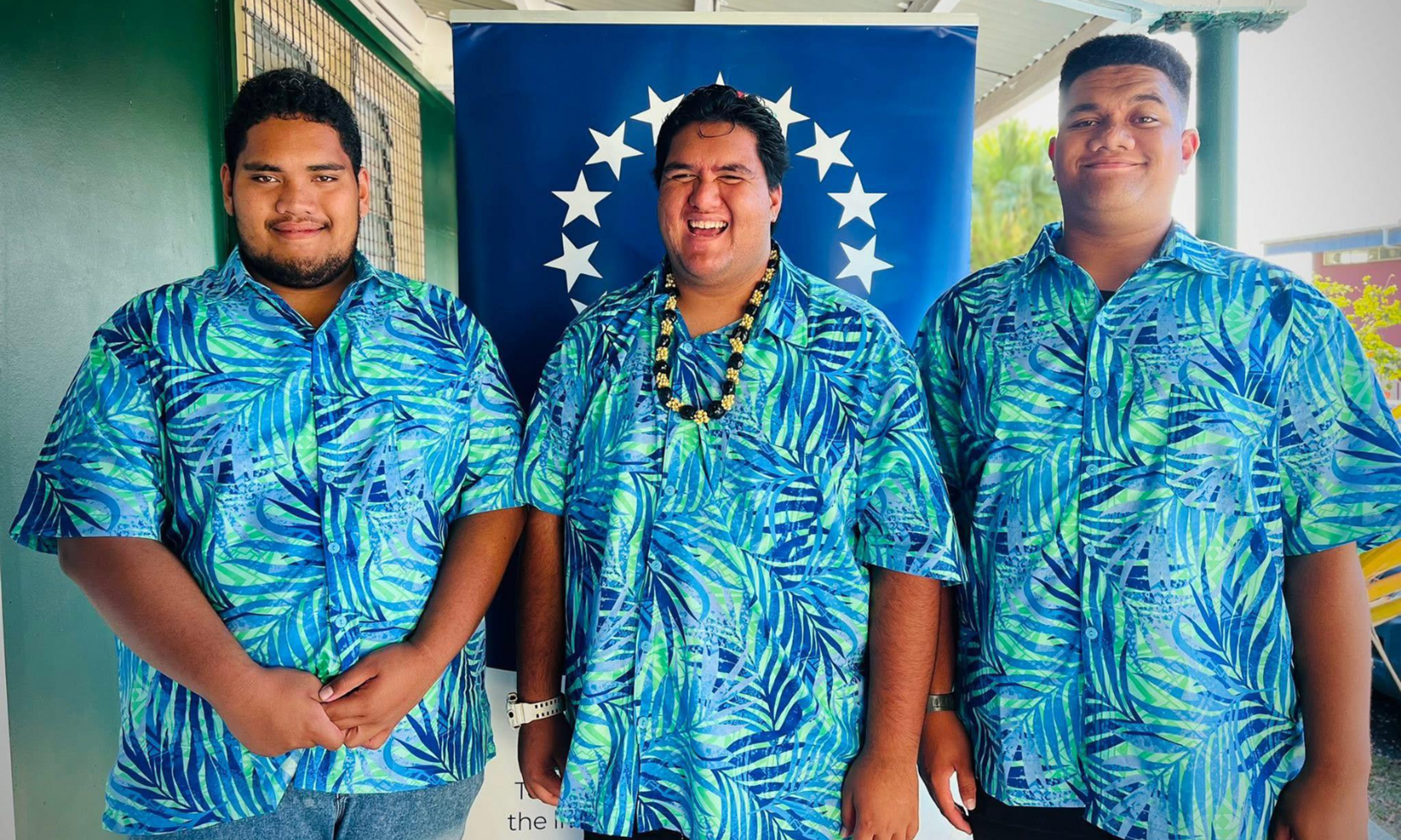 Team Cook Islands (from left) Metua Vaimene, Metua Douglas, and Aporo Vano.