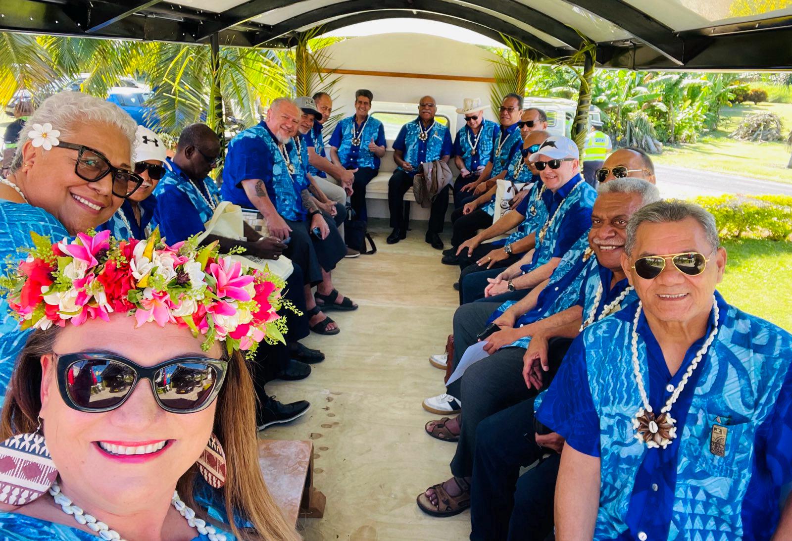 Head figures in Aitutaki beginning their leaders retreat. Photo/supplied