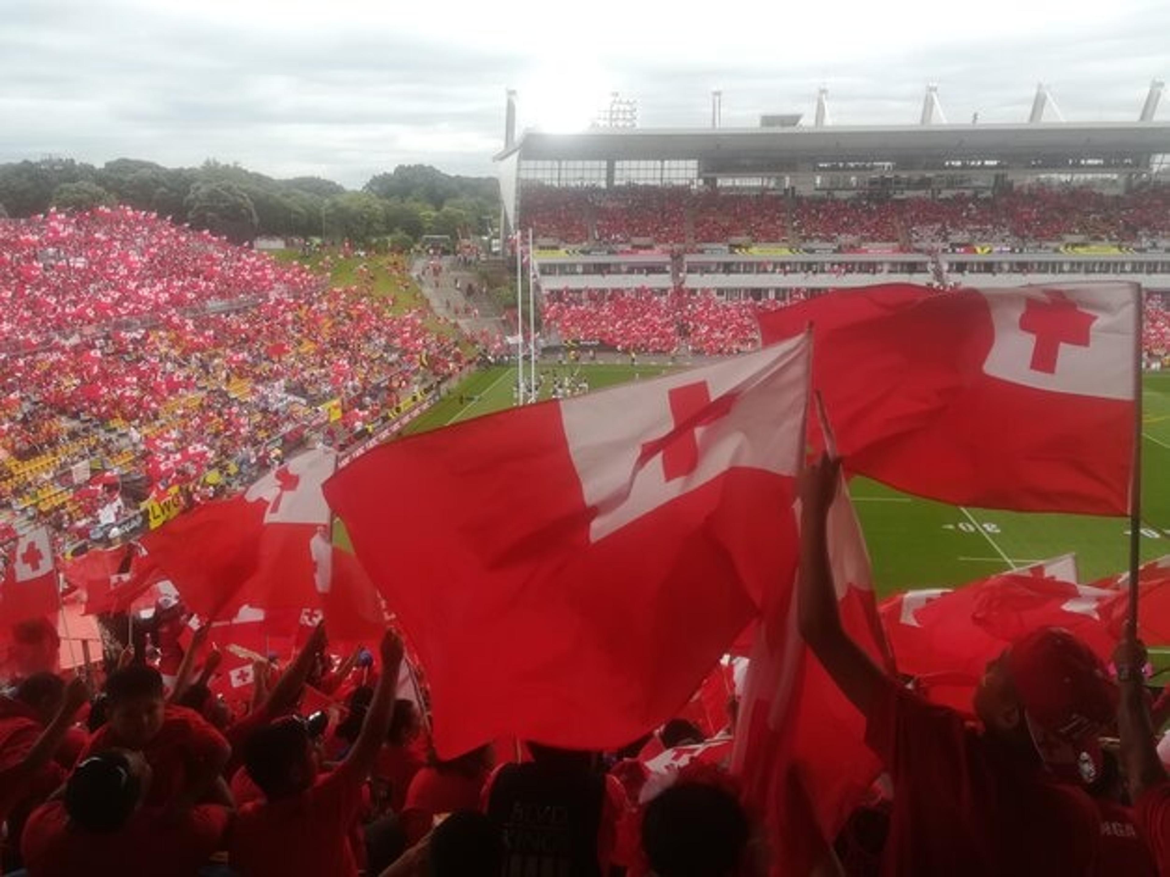 The 'sea of red' at the MMT Tonga vs. England game in 2017. 