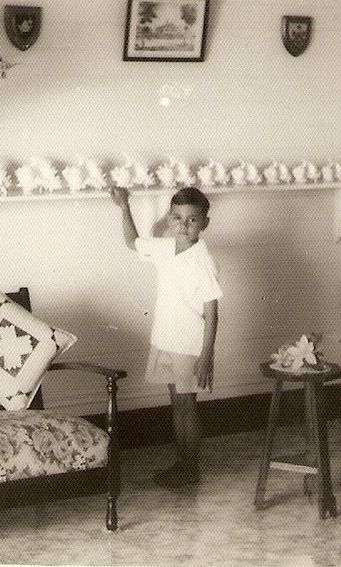 My dad, Gordon Strong (9), in their Torbay home, c. 1965