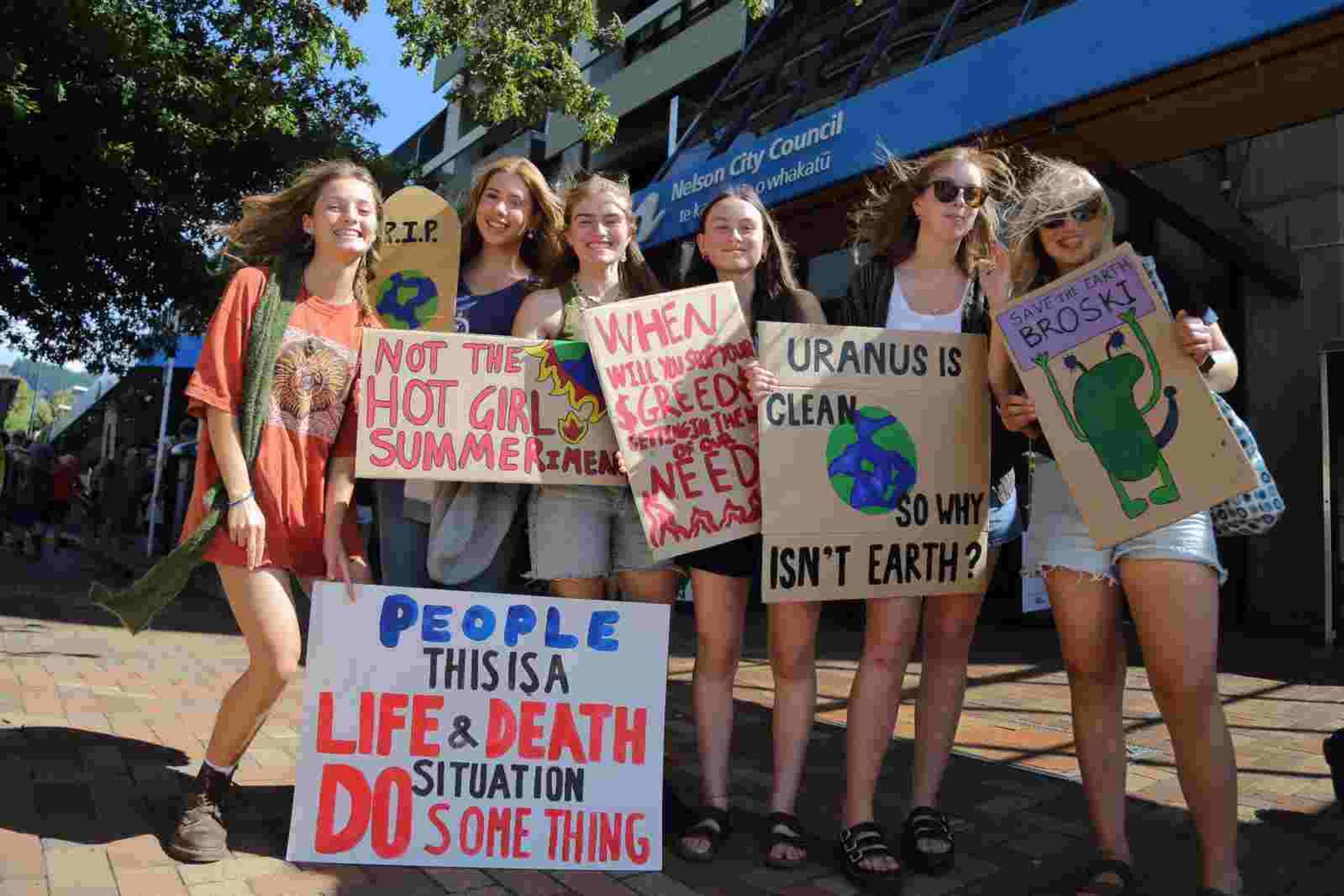 ​A group of students taking part in the recent Climate Action Week. Photo/ Supplied