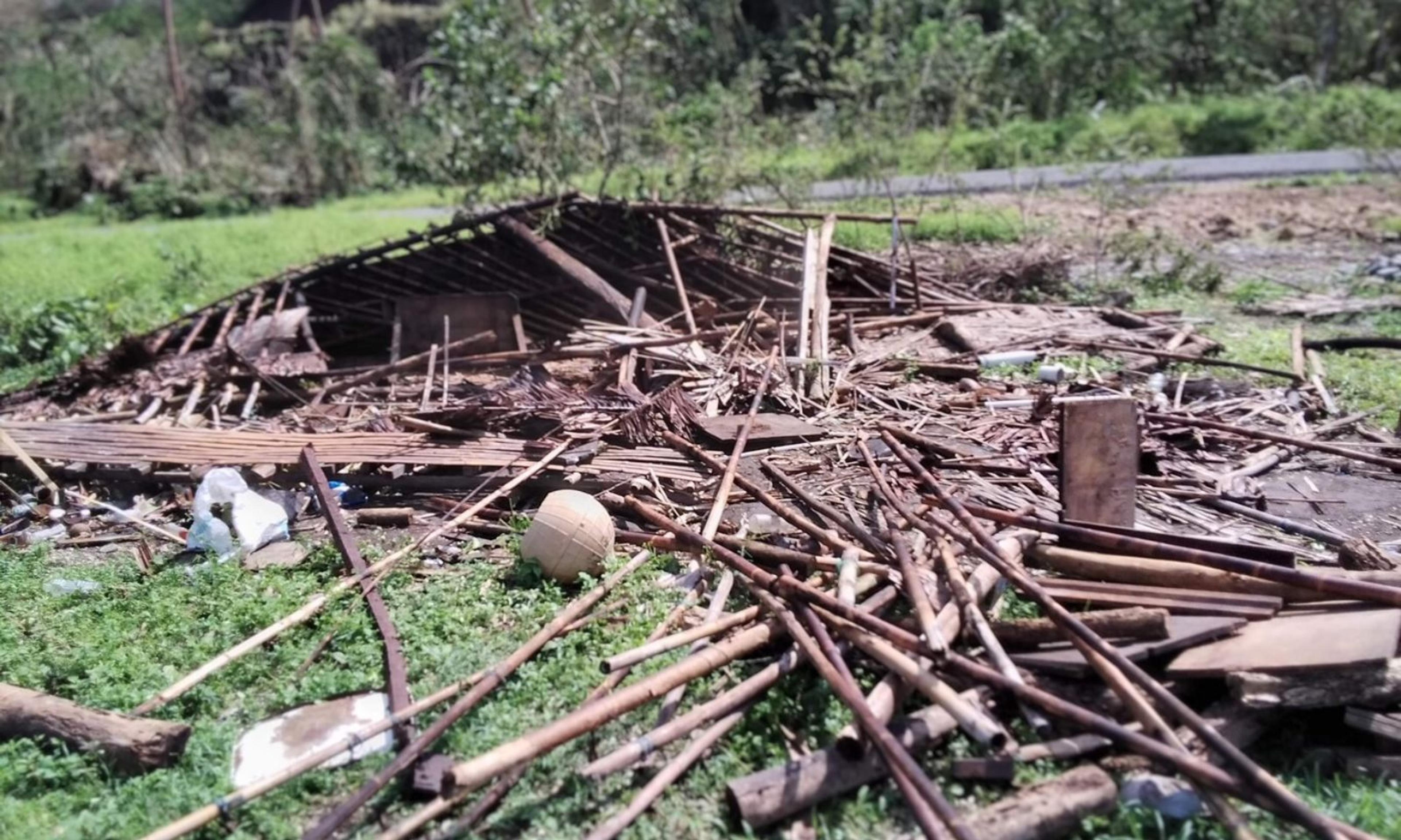 Devastation left in the wake of Cyclone Lola that ripped through Vanuatu, 25 October.