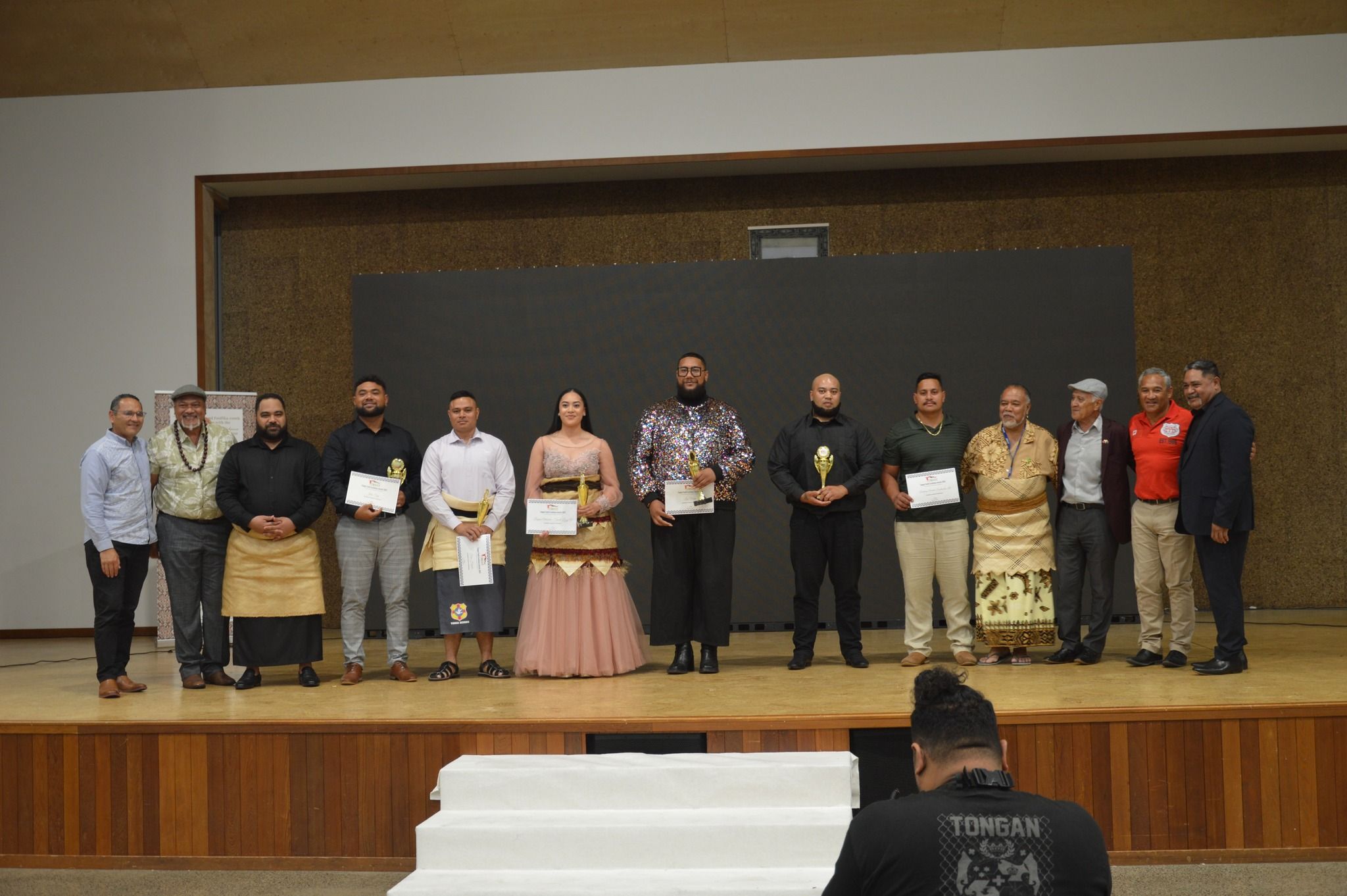 Don Mann (far left) with the recipients of the Business Awards. Photo/Pasifika Futures Facebook