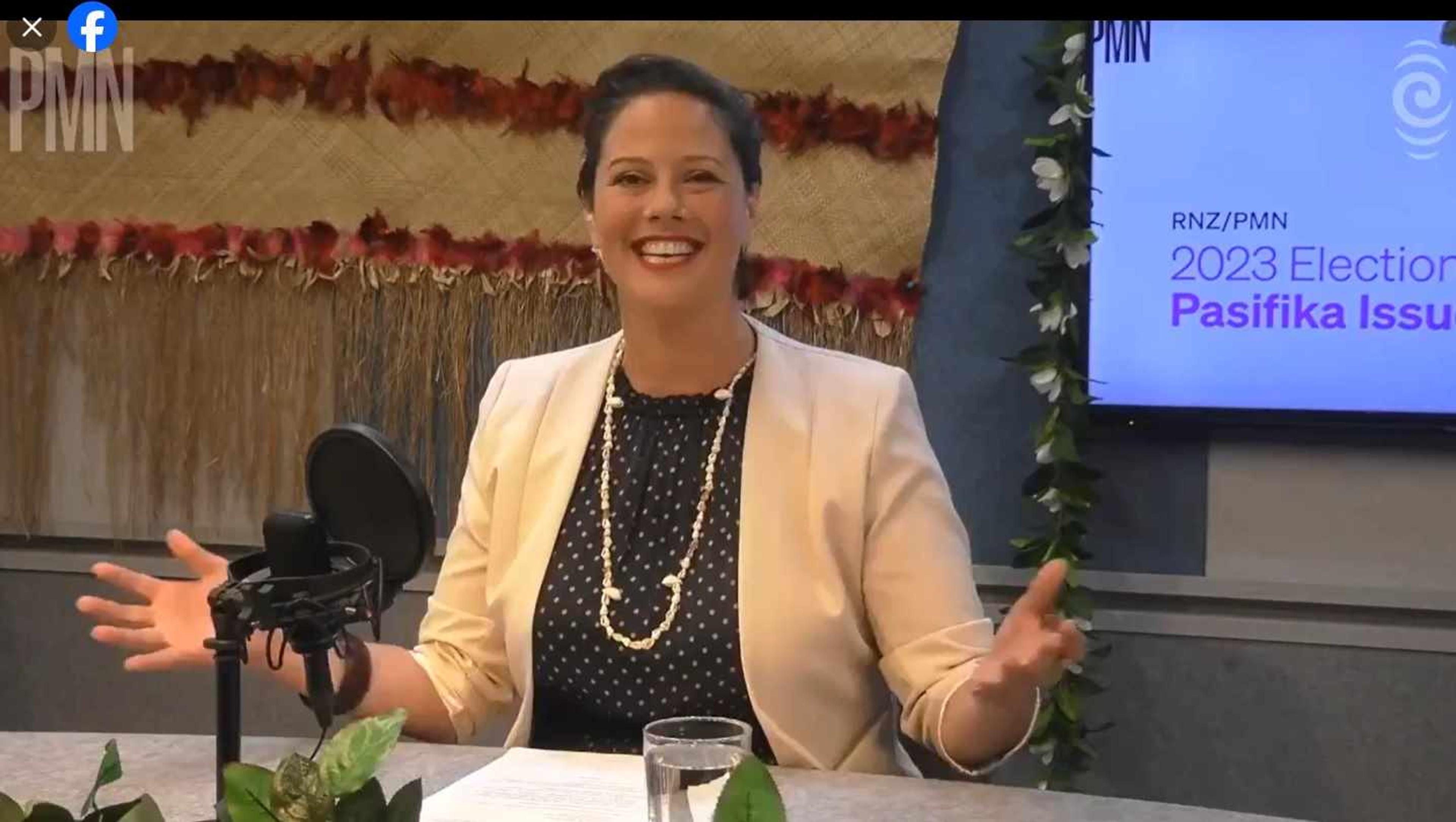 Pacific Media Network senior journalist Khalia Strong moderated the PMN RNZ Pacific Issues debate on 25 September  from RNZ's Auckland studio. Photo/ PMN News/Screenshot