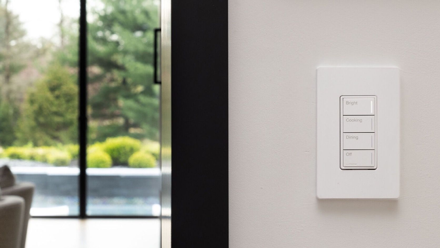 Lutron RadioRA 3 Sunnata RF keypad, model RRST-W4B.