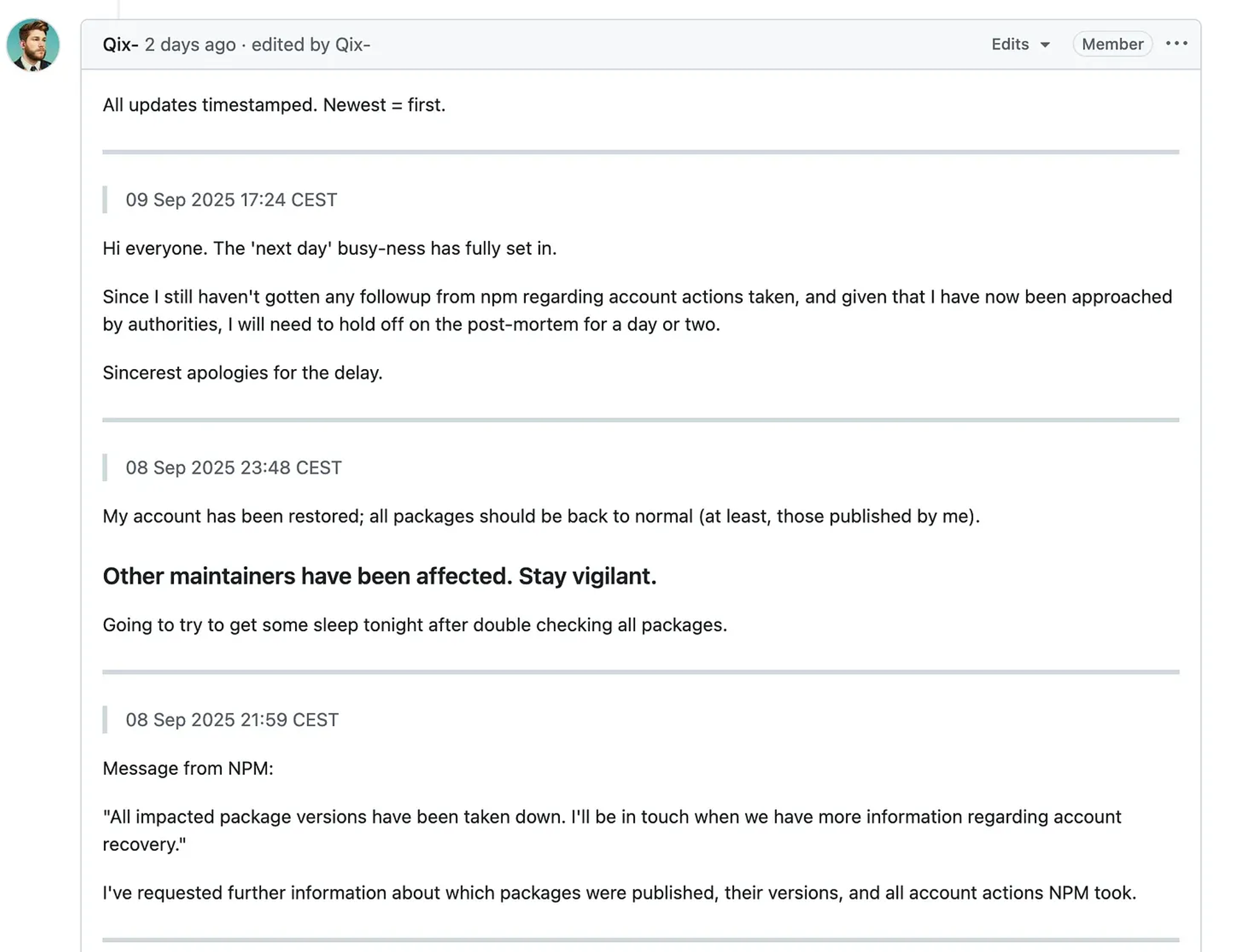 Github issue - Qix explaining the problem