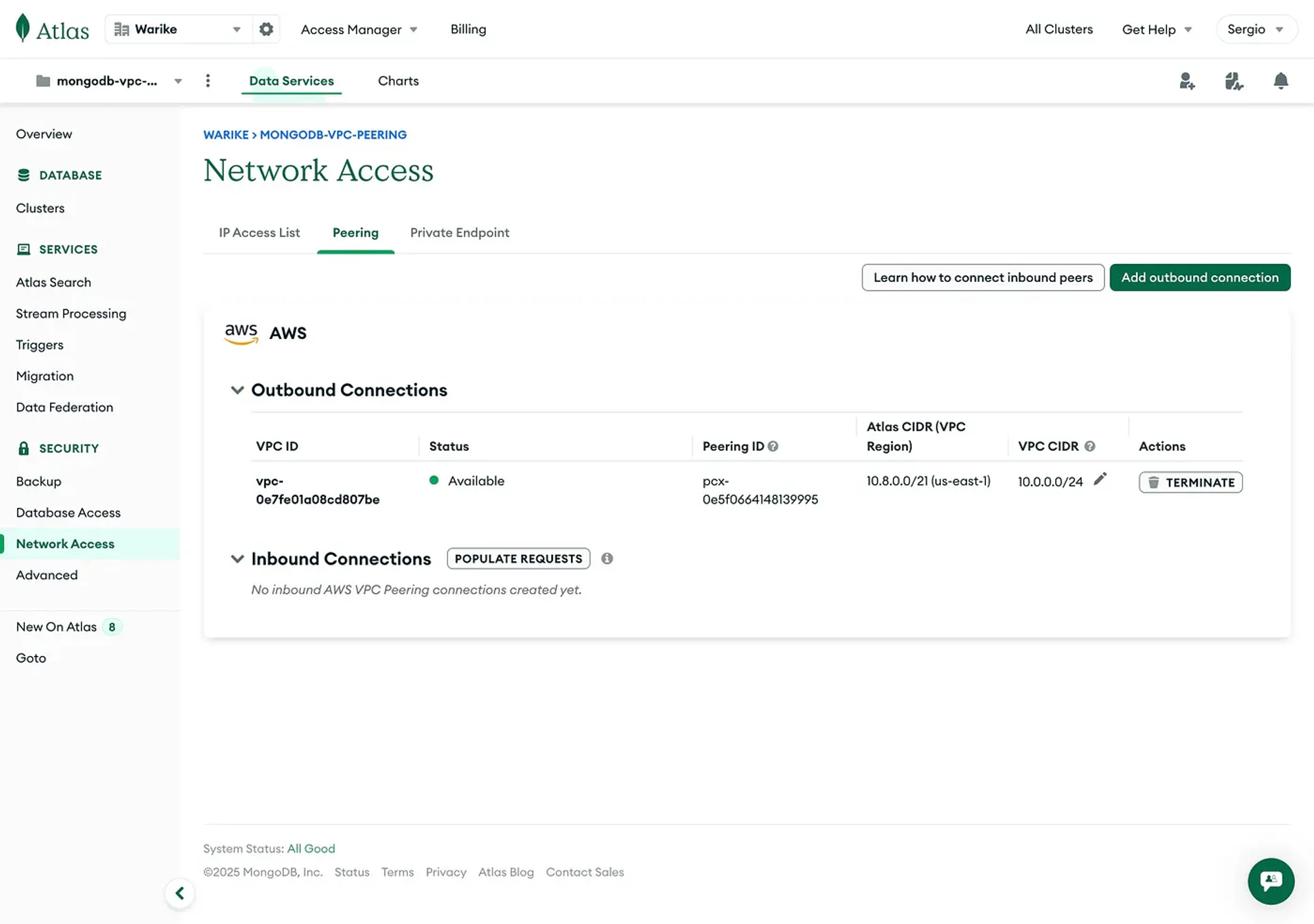 Mongodb Atlas - Network access