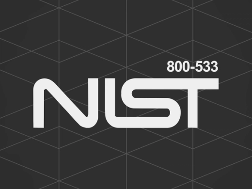 White text "NIST" with "800-533" above, on a dark grey geometric background.