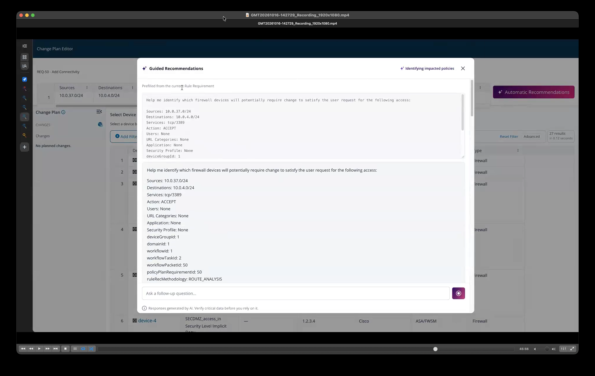 Inspect the policy evidence returned for an access request.