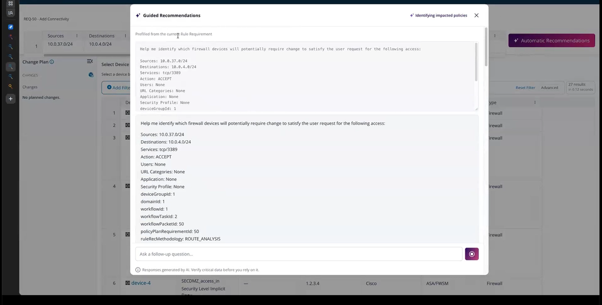 Inspect the policy evidence returned for an access request.
