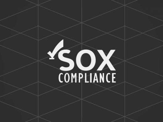 SOX COMPLIANCE text with a checkmark integrated into the letter S.