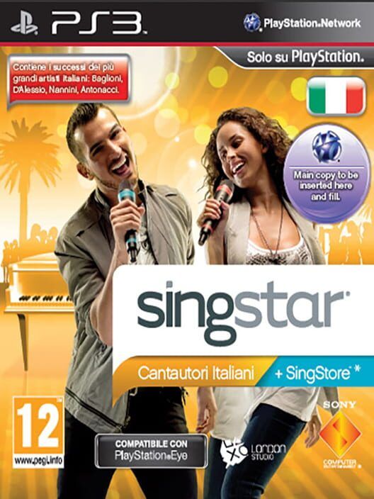SingStar: Cantautori Italiani PS2 box art