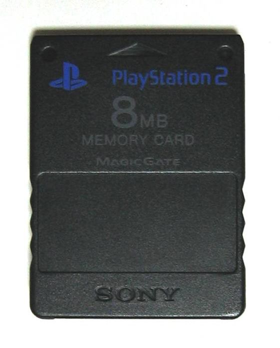 A PS2 memory card — FreeMcBoot on one of these runs OPL, which plays ISO files on real hardware