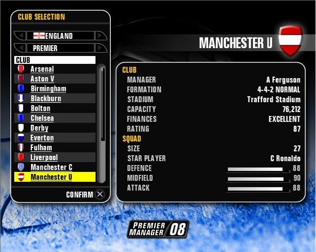 Premier Manager 08 screenshot 1