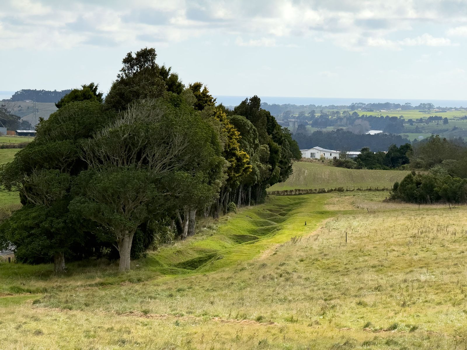 The view to the British sap from Te Ārei Pā/Redoubt