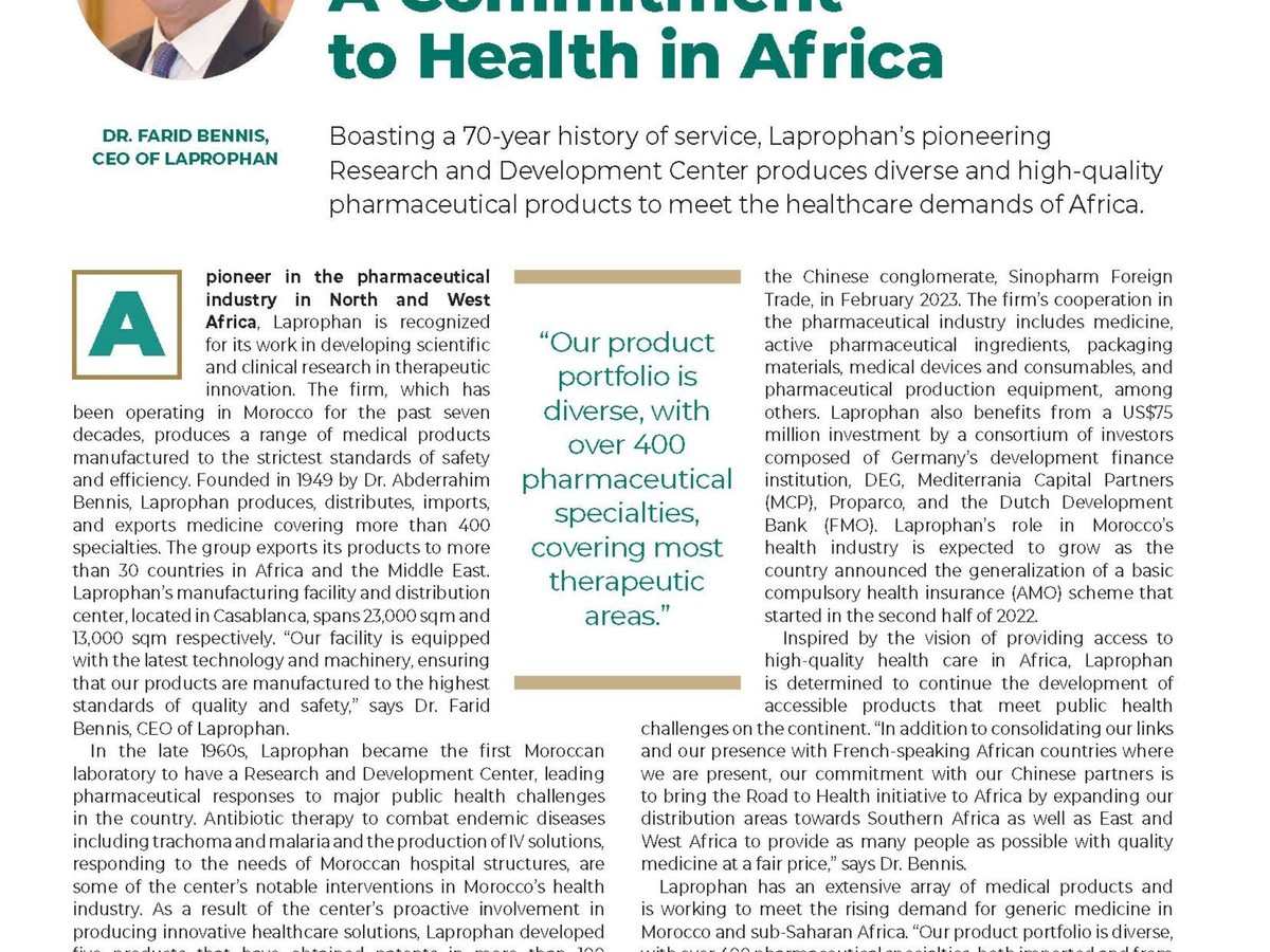 ENTRETIEN AVEC LE DR. FARID BENNIS DANS FORBES AFRICA, ÉDITION MAROCAINE 2024