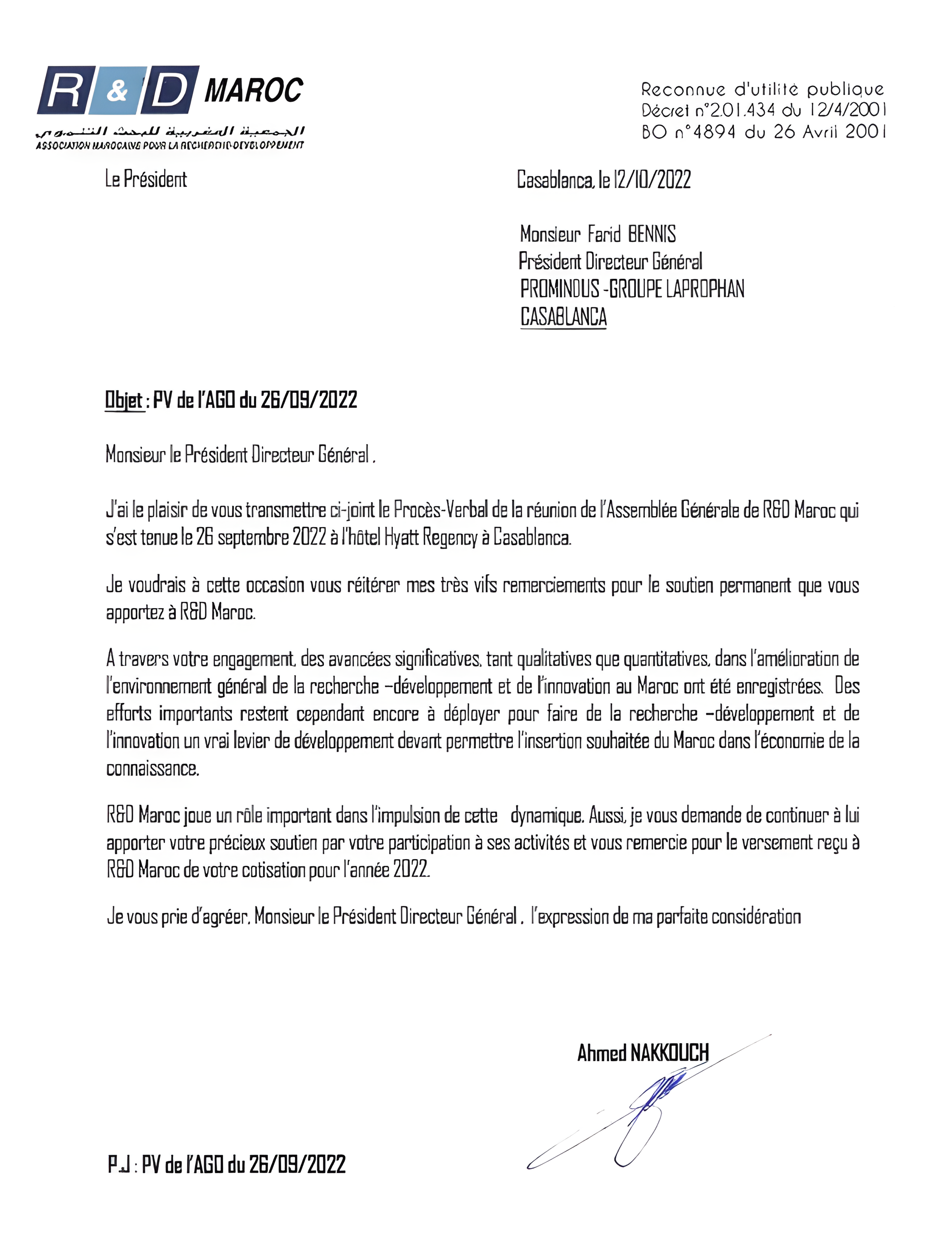 Acknowledgments R&D Morocco