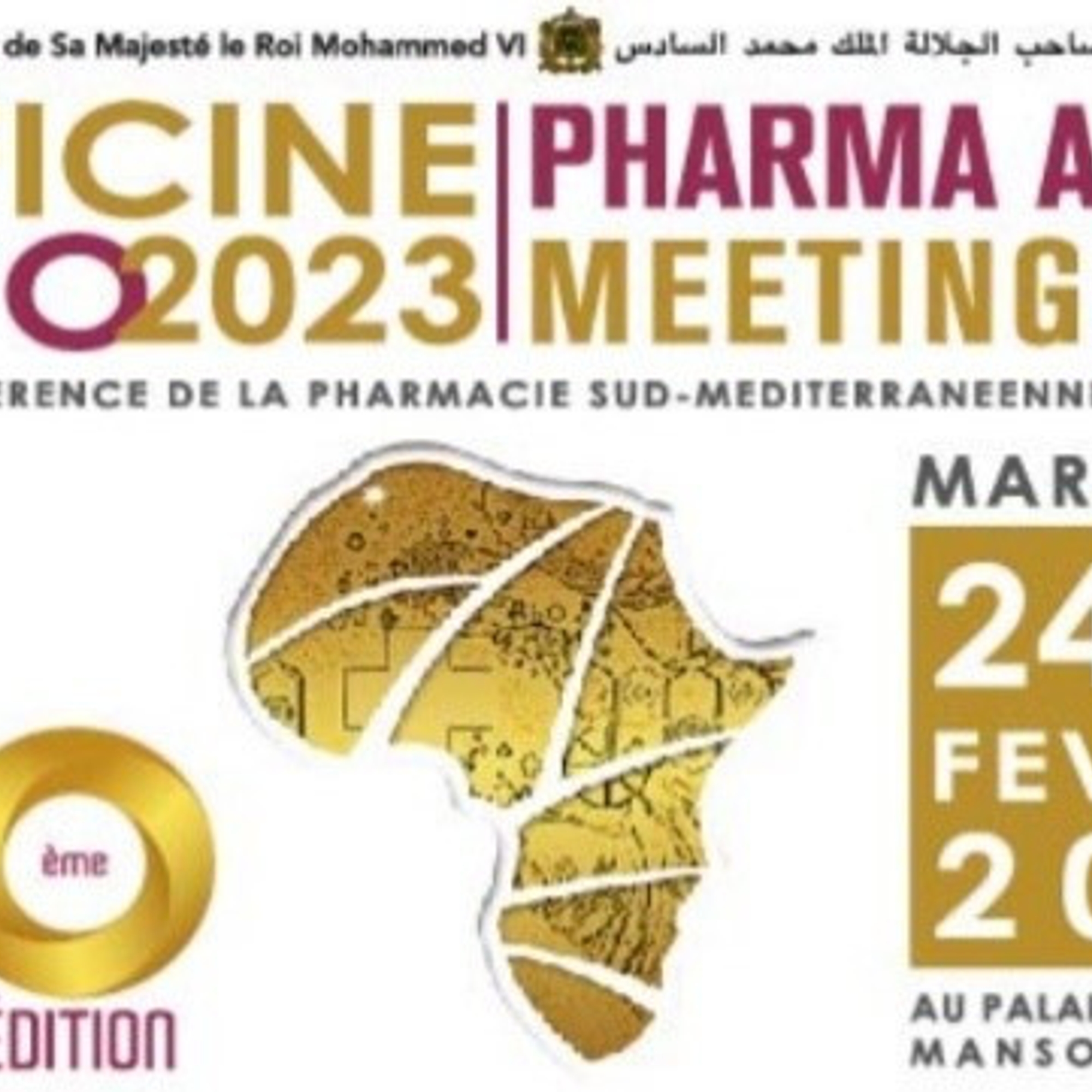 Affiche officielle d'Officine Expo 2023 et Pharma Africa Meeting à Marrakech les 24 et 25 février 2023