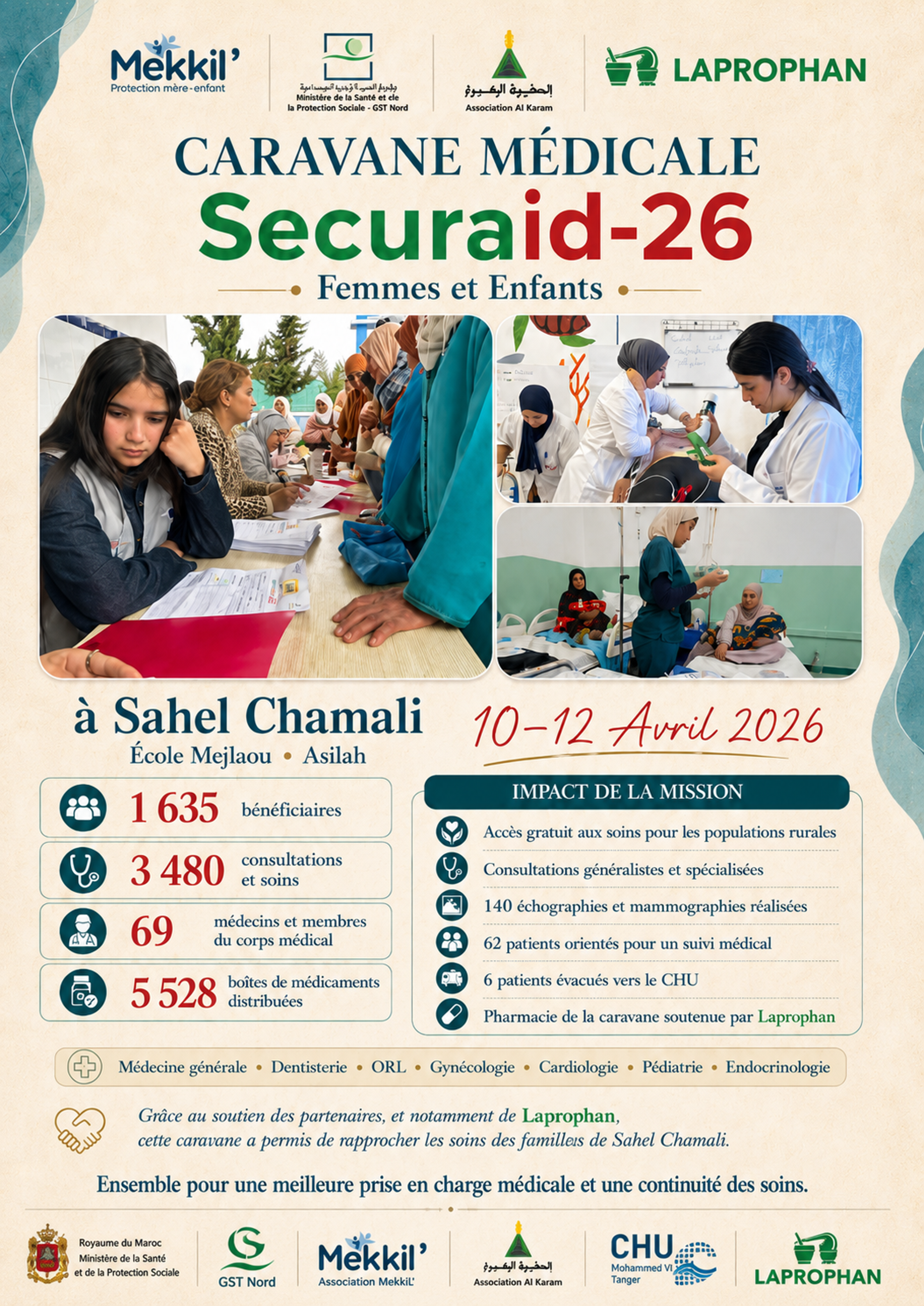 Laprophan accompagne la caravane médicale Securaid 26 au profit des populations rurales de Sahel Chamali