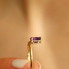 Nangi fine jewelry - purple amethyst ring in yellow gold