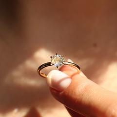 Nangi fine jewelry - white moonstone ring in yellow gold
